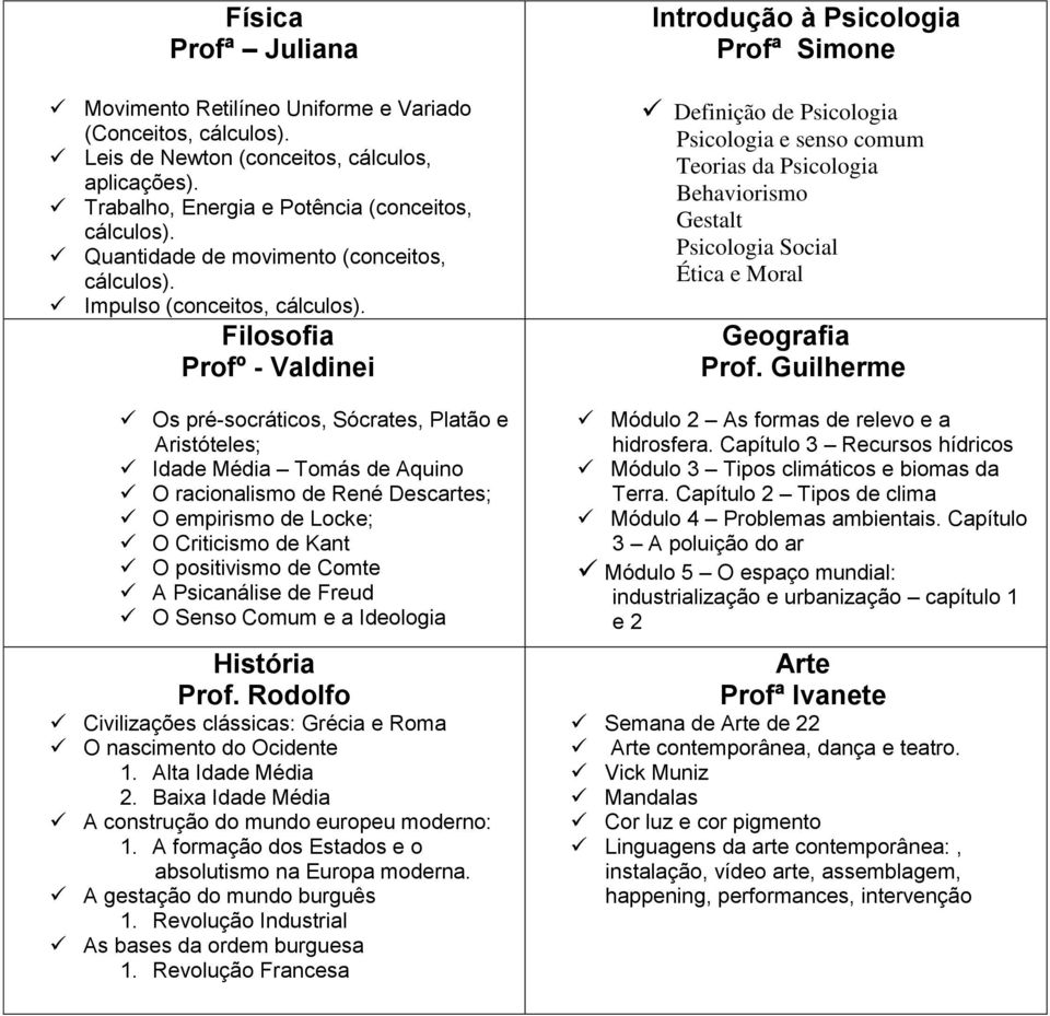 Filosofia Profº - Valdinei Os pré-socráticos, Sócrates, Platão e Aristóteles; Idade Média Tomás de Aquino O racionalismo de René Descartes; O empirismo de Locke; O Criticismo de Kant O positivismo de