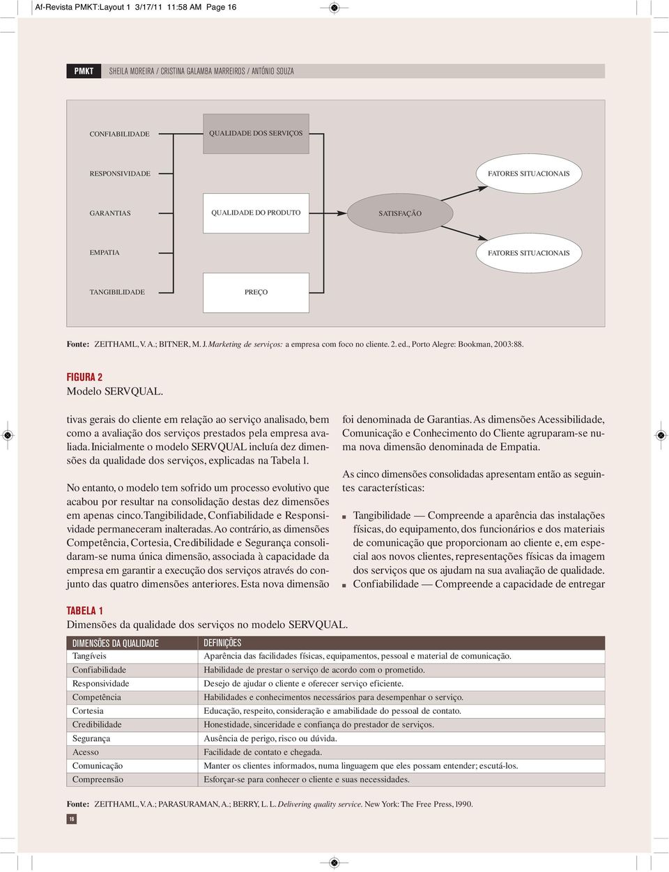 FIGURA 2 Modelo SERVQUAL. tivas gerais do cliete em relação ao serviço aalisado, bem como a avaliação dos serviços prestados pela empresa avaliada.