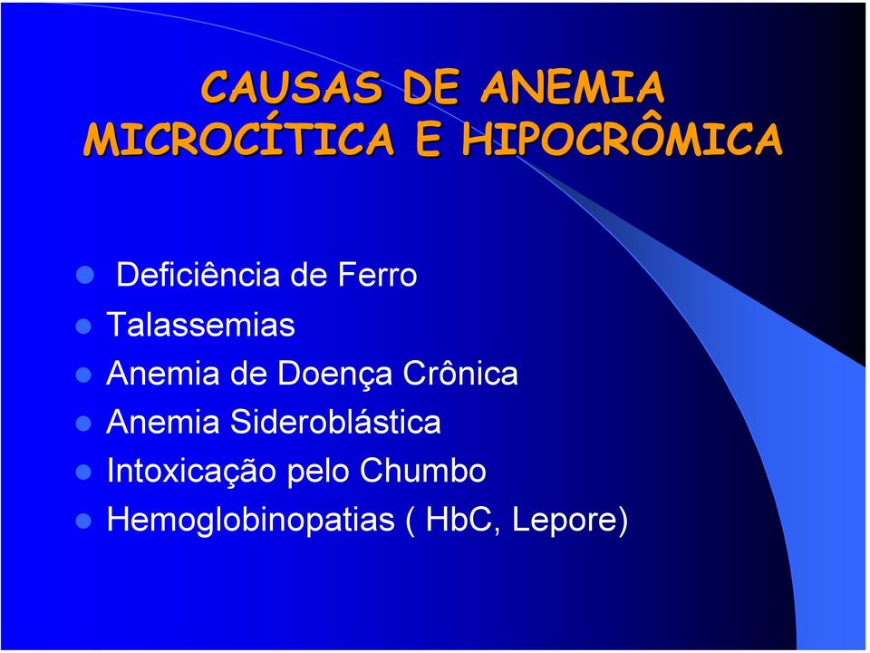 Doença Crônica Anemia Sideroblástica