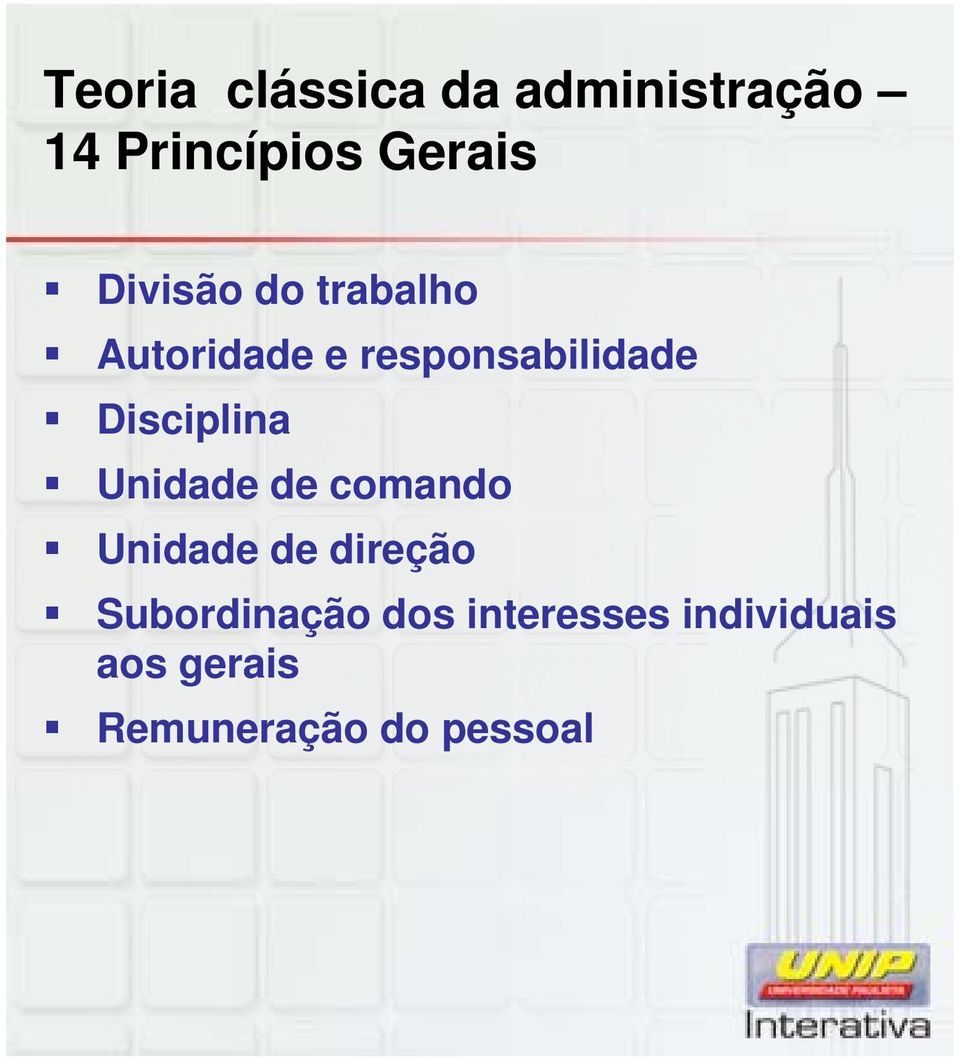 Disciplina Unidade de comando Unidade de direção