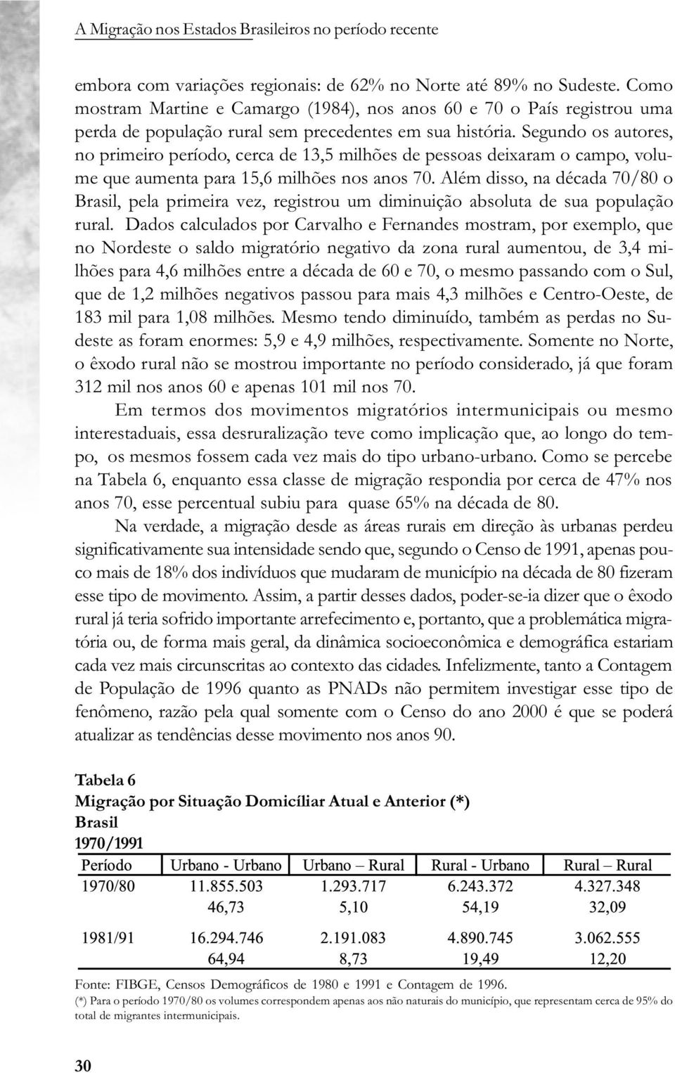 Segundo os autores, no primeiro período, cerca de 13,5 milhões de pessoas deixaram o campo, volume que aumenta para 15,6 milhões nos anos 70.