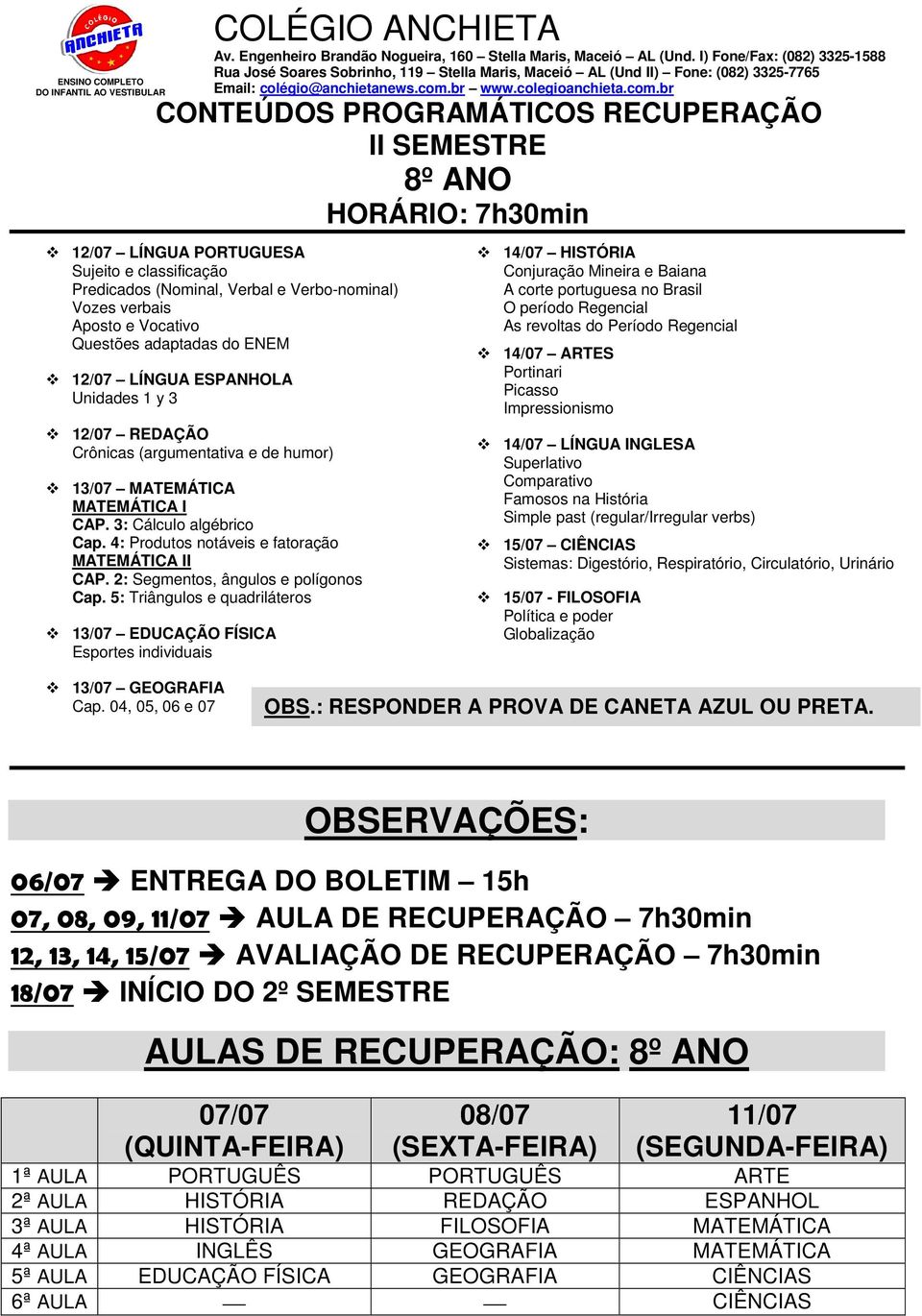 5: Triângulos e quadriláteros Esportes individuais Conjuração Mineira e Baiana A corte portuguesa no Brasil O período Regencial As revoltas do Período Regencial 14/07 ARTES Portinari Picasso