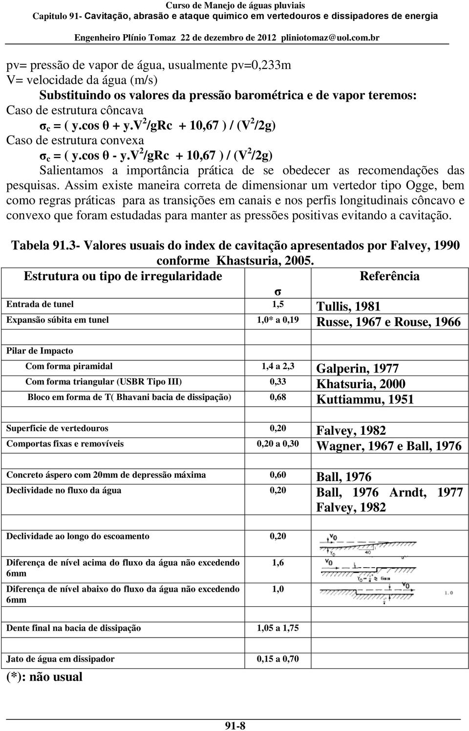 Assim existe maneira correta de dimensionar um vertedor tipo Ogge, bem como regras práticas para as transições em canais e nos perfis longitudinais côncavo e convexo que foram estudadas para manter