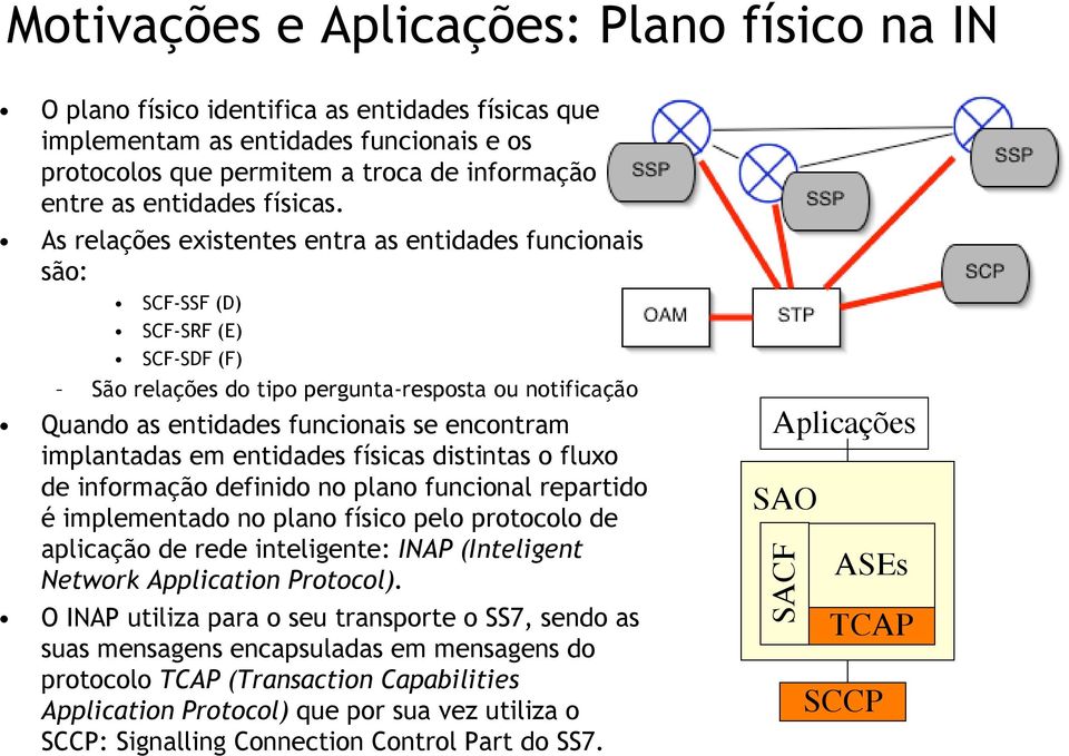 As relações existentes entra as entidades funcionais são: SCF-SSF (D) SCF-SRF (E) SCF-SDF (F) São relações do tipo pergunta-resposta ou notificação Quando as entidades funcionais se encontram