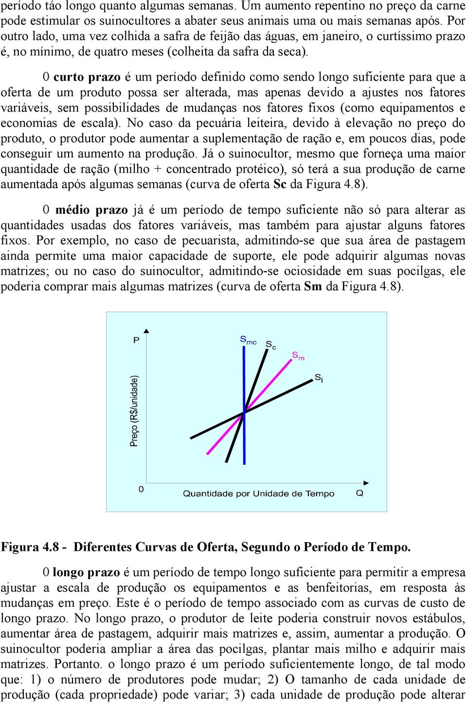 0 curto prazo é um período definido como sendo longo suficiente para que a oferta de um produto possa ser alterada, mas apenas devido a ajustes nos fatores variáveis, sem possibilidades de mudanças