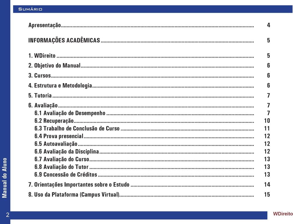 3 Trabalho de Conclusão de Curso... 11 6.4 Prova presencial... 12 6.5 Autoavaliação... 12 6.6 Avaliação da Disciplina... 12 6.7 Avaliação do Curso.