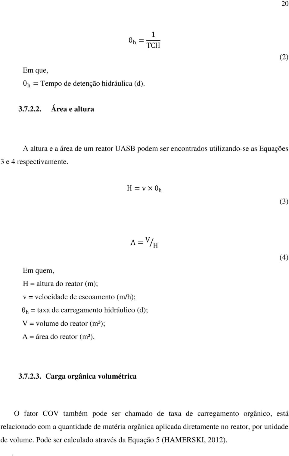 reator (m²). (4) 3.