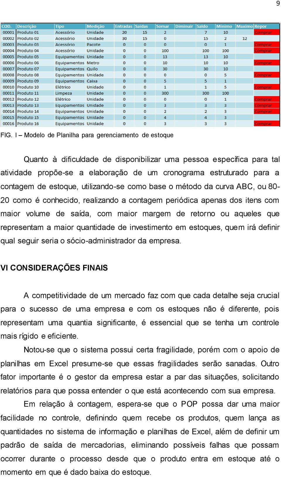 de estoque, utilizando-se como base o método da curva ABC, ou 80-20 como é conhecido, realizando a contagem periódica apenas dos itens com maior volume de saída, com maior margem de retorno ou