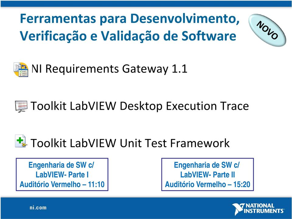 1 Toolkit LabVIEW Desktop Execution Trace Toolkit LabVIEW Unit Test