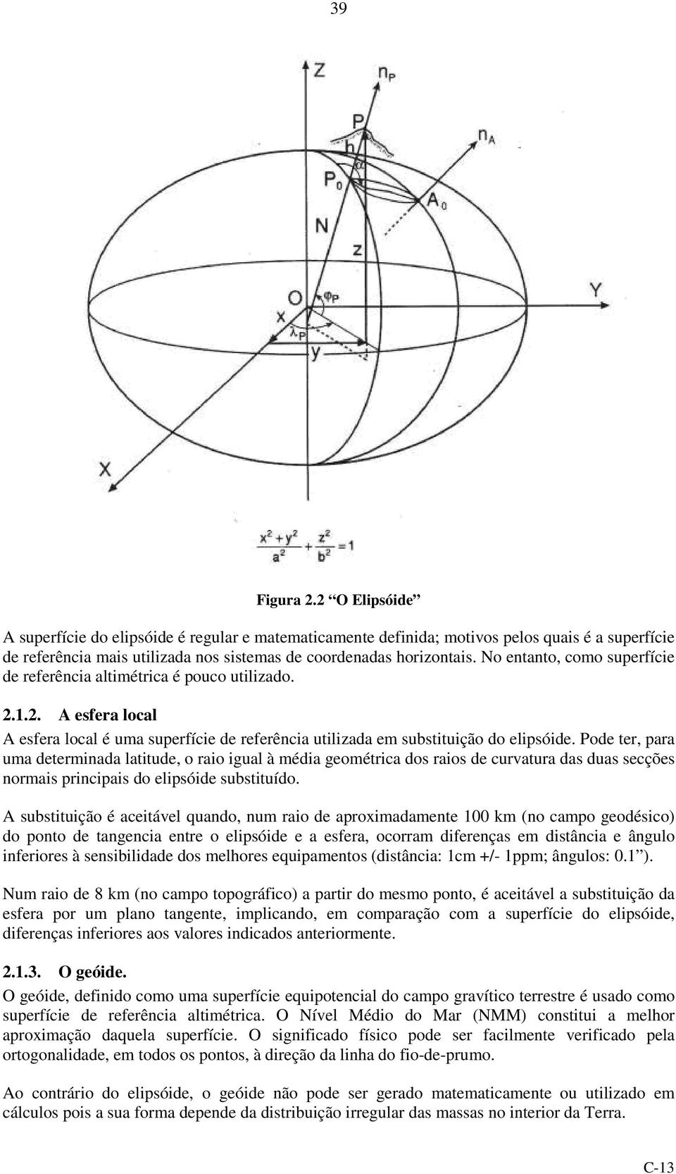 Pode ter, para uma determinada latitude, o raio igual à média geométrica dos raios de curvatura das duas secções normais principais do elipsóide substituído.