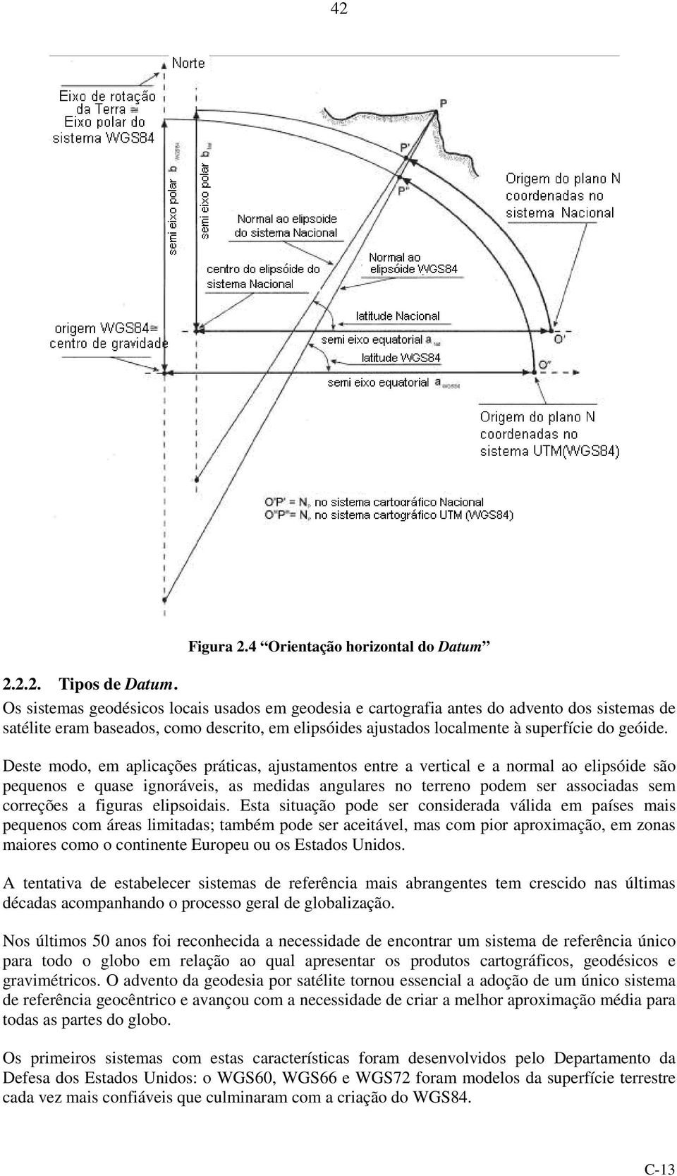 Deste modo, em aplicações práticas, ajustamentos entre a vertical e a normal ao elipsóide são pequenos e quase ignoráveis, as medidas angulares no terreno podem ser associadas sem correções a figuras