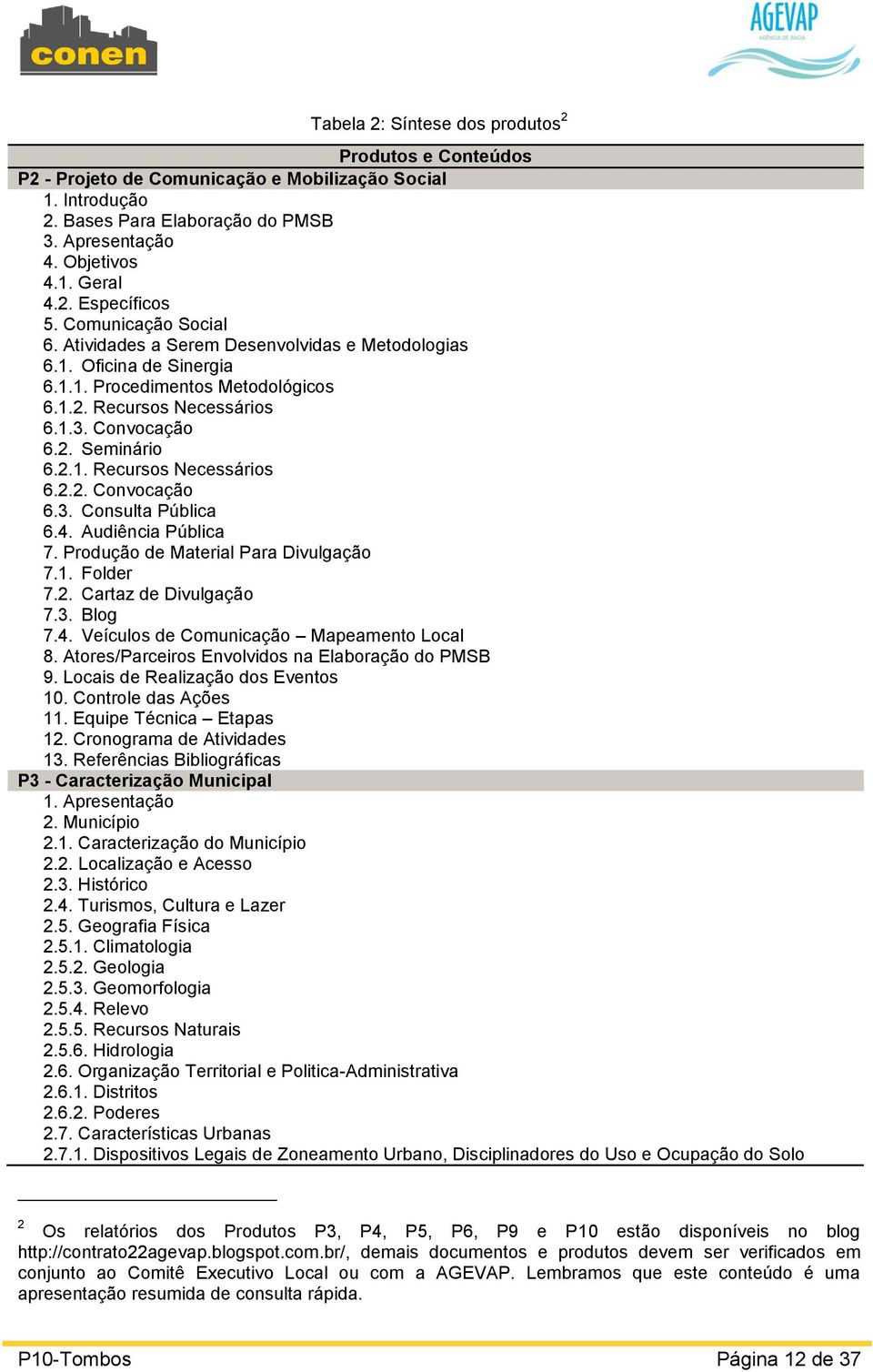 4. Audiência Pública 7. Produção de Material Para Divulgação 7.1. Folder 7.2. Cartaz de Divulgação 7.3. Blog 7.4. Veículos de Comunicação Mapeamento Local 8.