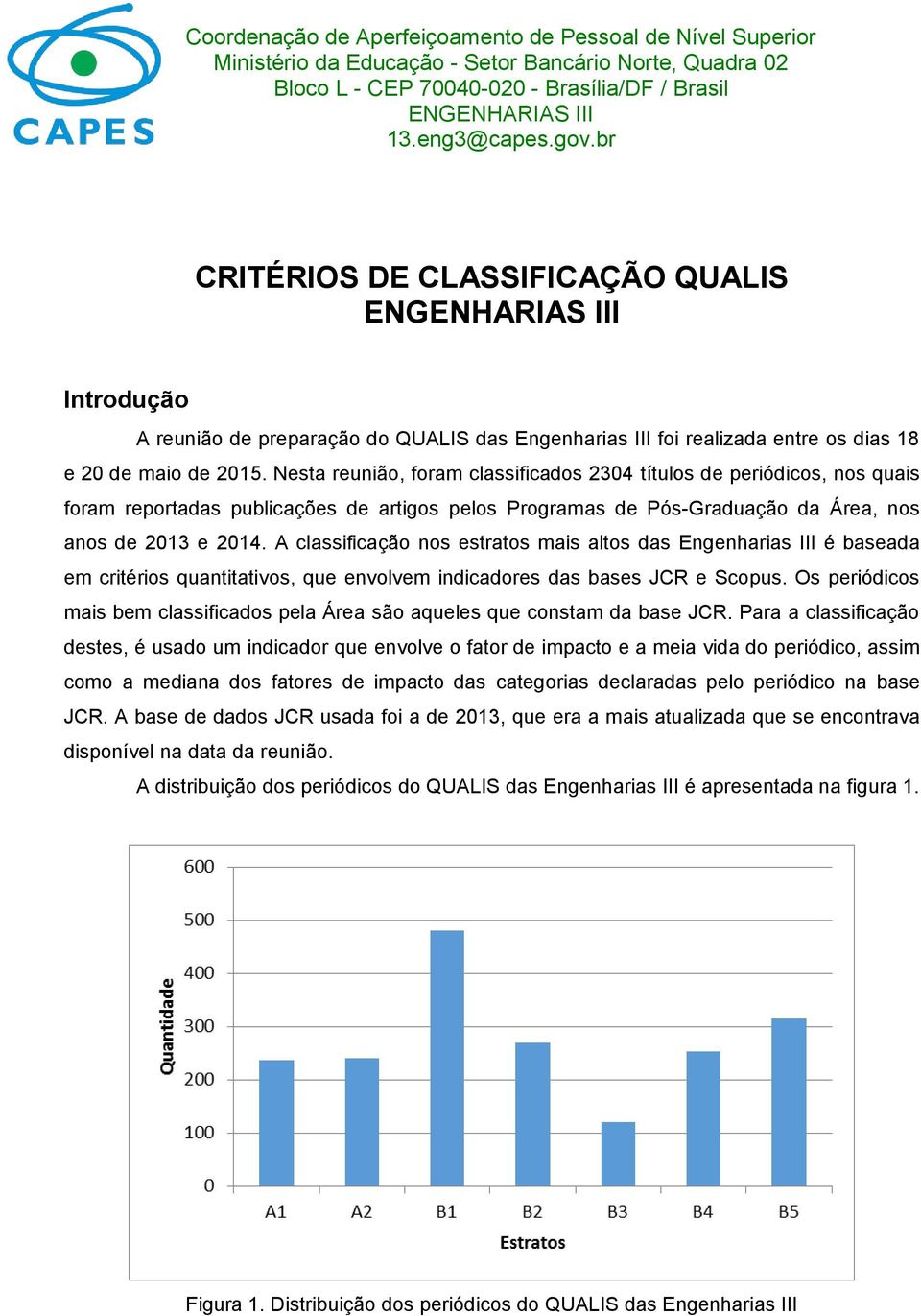 Nesta reunião, foram classificados 2304 títulos de periódicos, nos quais foram reportadas publicações de artigos pelos Programas de Pós-Graduação da Área, nos anos de 2013 e 2014.