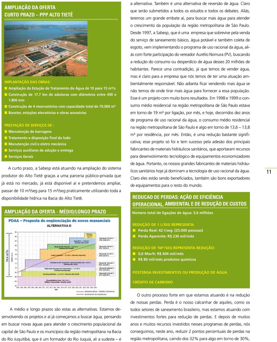 000 m³ n Booster, estações elevatórias e obras acessórias PRESTAçãO DE SERVIçOS DE : n Manutenção de barragens n Tratamento e disposição final do lodo n Manutenção civil e eletro mecânica n Serviços