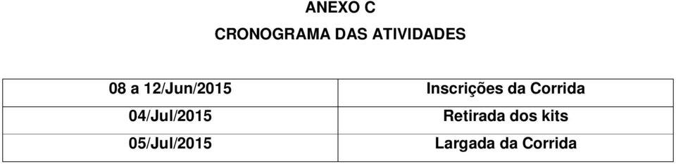 Corrida 04/Jul/2015 Retirada dos