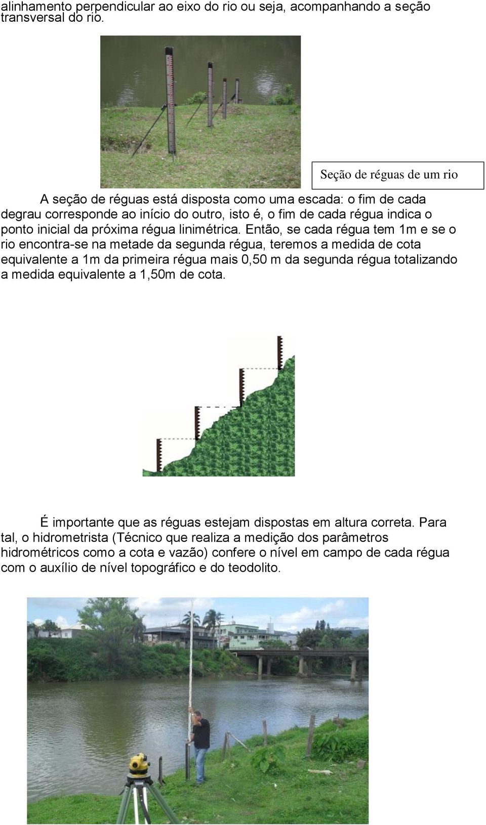 régua linimétrica.