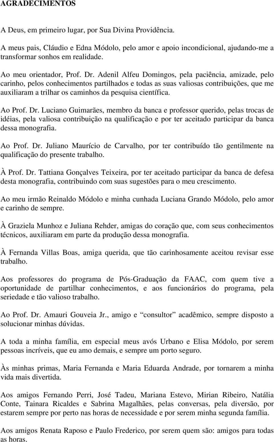 Adenil Alfeu Domingos, pela paciência, amizade, pelo carinho, pelos conhecimentos partilhados e todas as suas valiosas contribuições, que me auxiliaram a trilhar os caminhos da pesquisa científica.