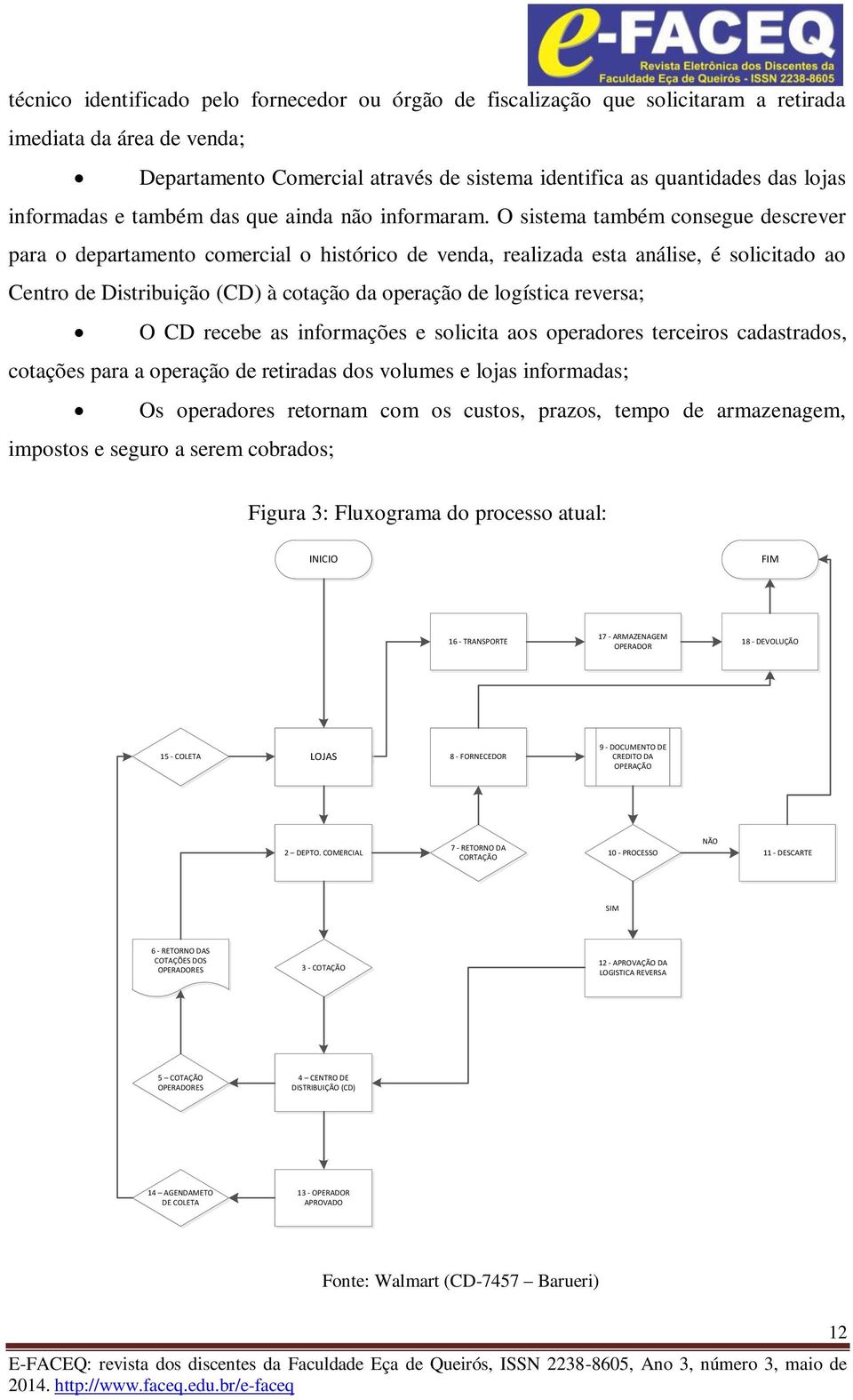 O sistema também consegue descrever para o departamento comercial o histórico de venda, realizada esta análise, é solicitado ao Centro de Distribuição (CD) à cotação da operação de logística reversa;