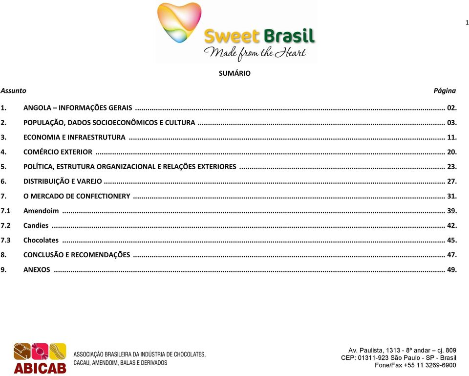 POLÍTICA, ESTRUTURA ORGANIZACIONAL E RELAÇÕES EXTERIORES... 23. 6. DISTRIBUIÇÃO E VAREJO... 27. 7.