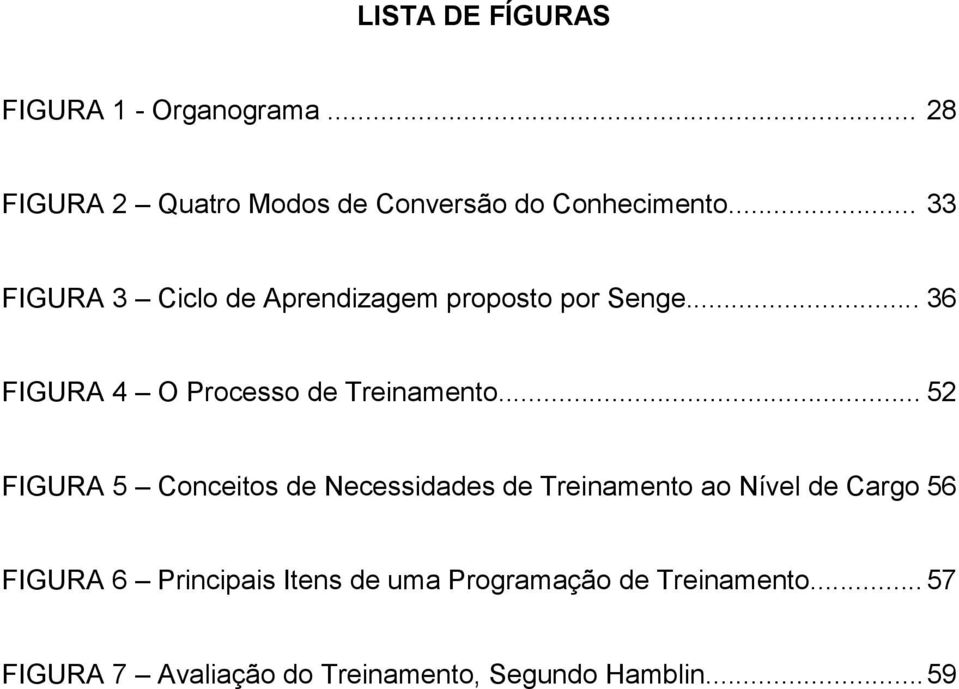 .. 52 FIGURA 5 Conceitos de Necessidades de Treinamento ao Nível de Cargo 56 FIGURA 6 Principais