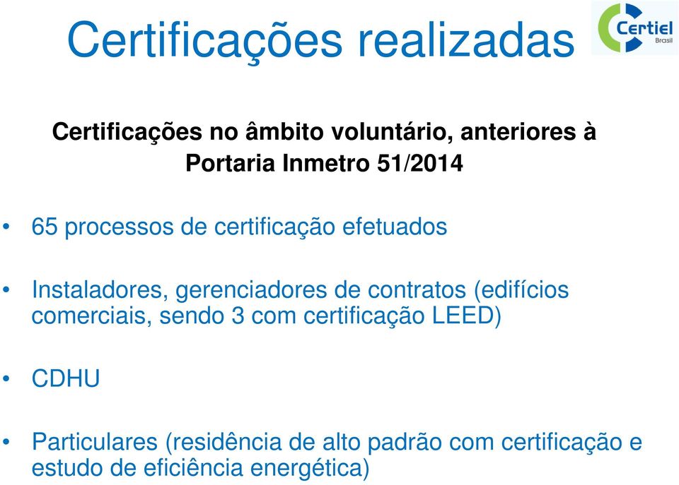 de contratos (edifícios comerciais, sendo 3 com certificação LEED) CDHU