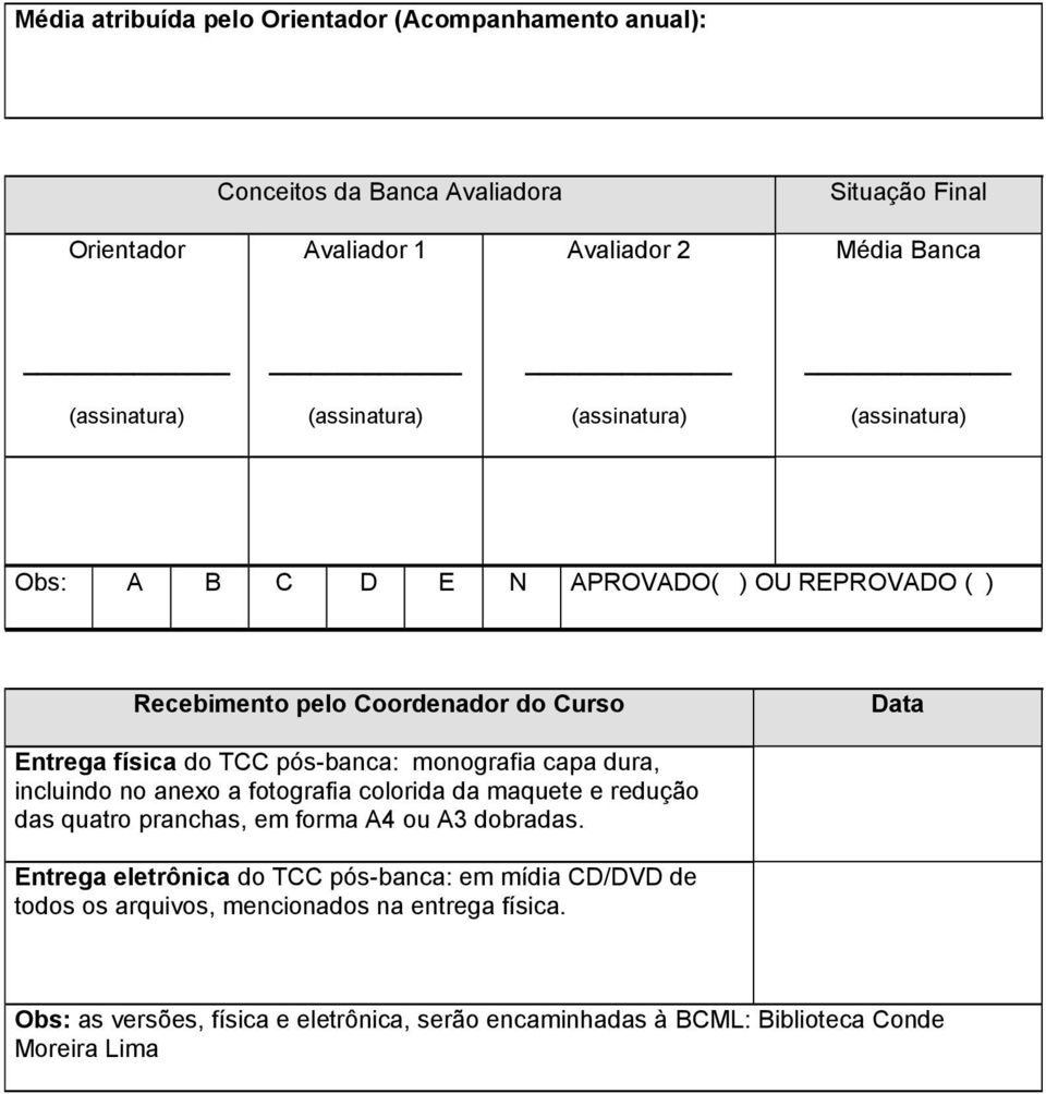 monografia capa dura, incluindo no anexo a fotografia colorida da maquete e redução das quatro pranchas, em forma A4 ou A3 dobradas.