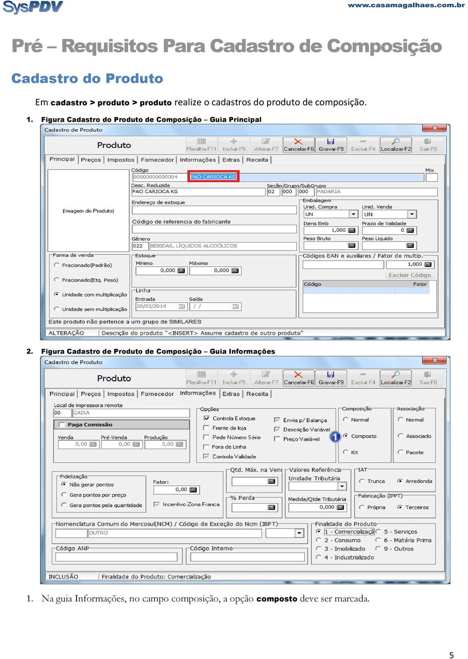 Figura Cadastro do Produto de Composição Guia Principal 2.