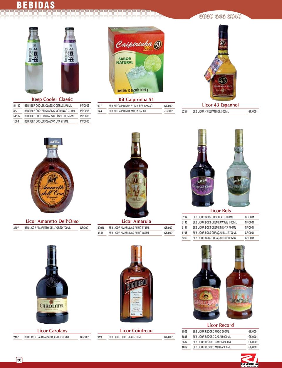 Amaretto Dell Orso Licor Amarula 5194 5196 BEB LICOR BOLS CHOCOLATE 700ML BEB LICOR BOLS CREME CASSIS 700ML 3707 BEB LICOR AMARETTO DELL`ORSO 700ML 52058 4344 BEB LICOR AMARULA S AFRIC 375ML BEB