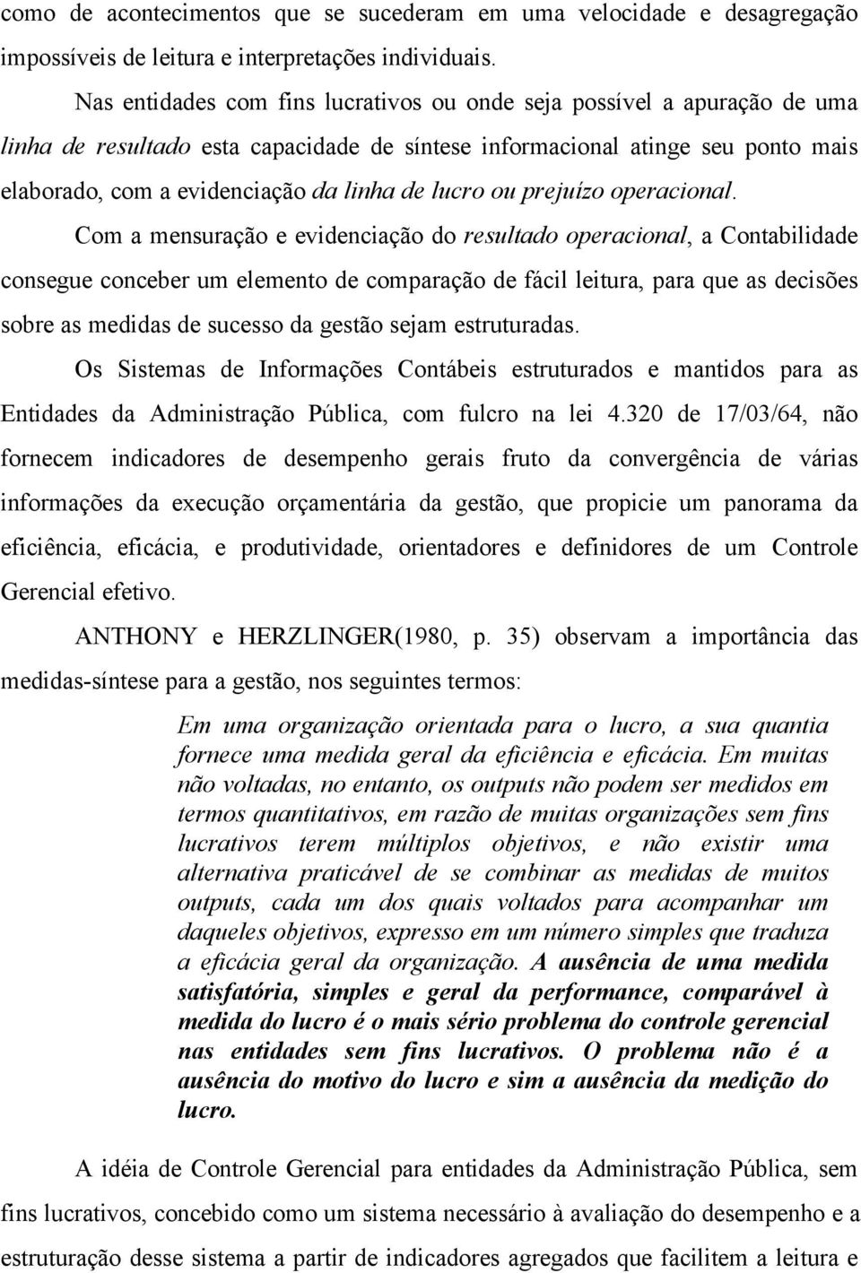 lucro ou prejuízo operacional.