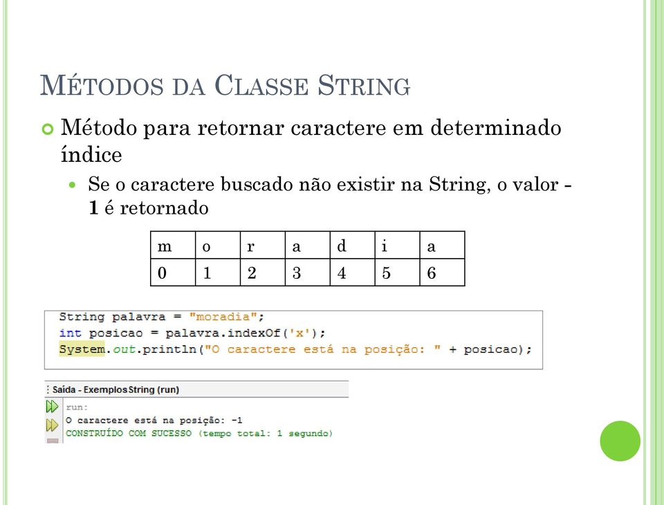 o caractere buscado não existir na String,