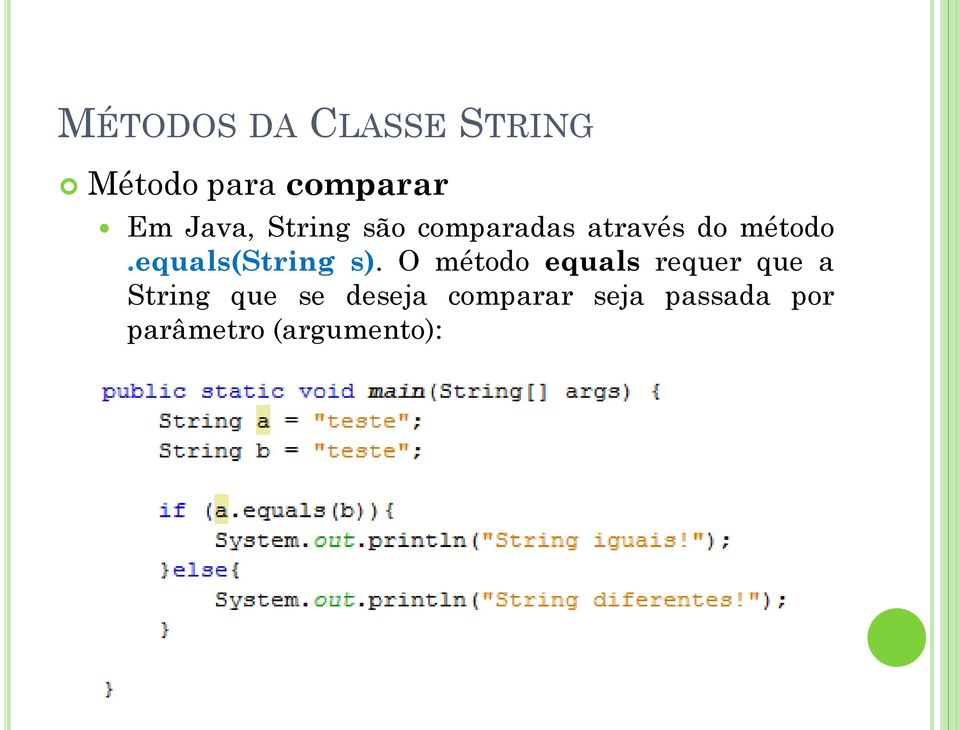equals(string s).