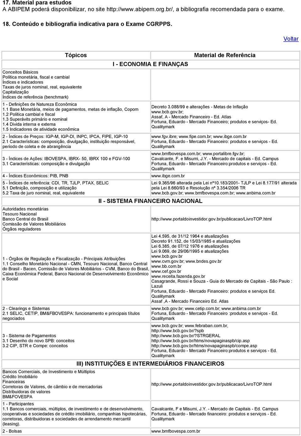 Natureza Econômica 1.1 Base Monetária, meios de pagamentos, metas de inflação, Copom 1.2 Política cambial e fiscal 1.3 Superávits primário e nominal 1.4 Divida interna e externa 1.