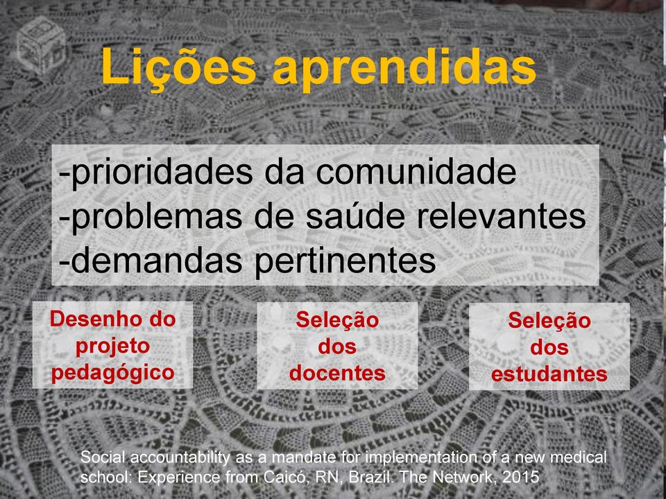 Seleção dos estudantes Social accountability as a mandate for