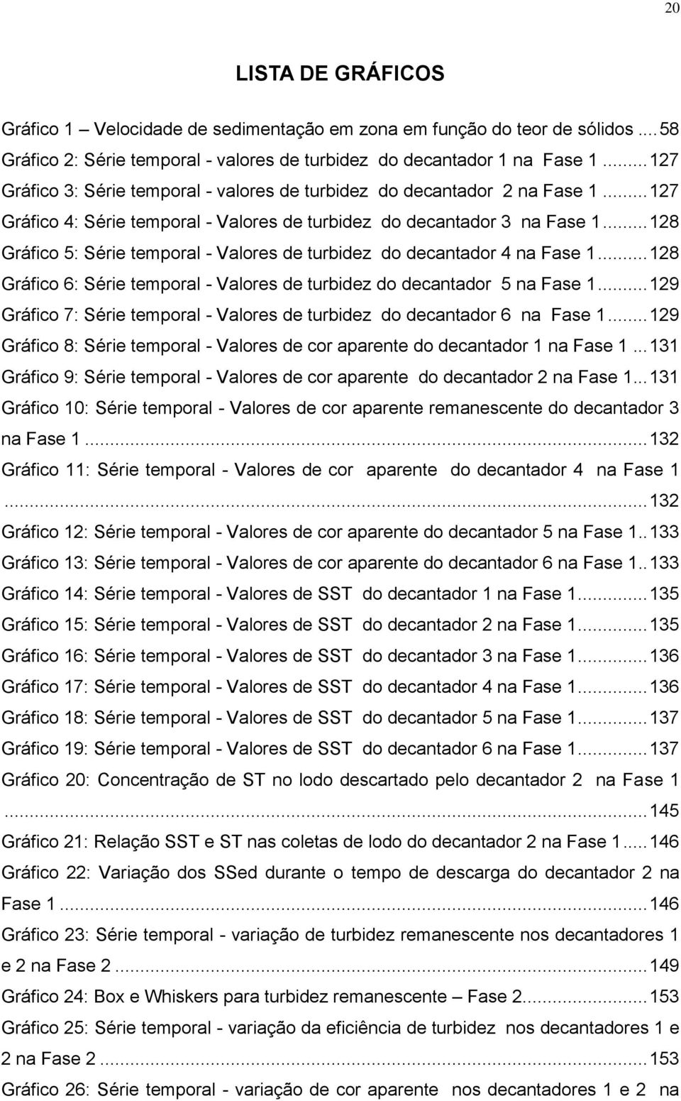 .. 128 Gráfico 5: Série temporal - Valores de turbidez do decantador 4 na Fase 1... 128 Gráfico 6: Série temporal - Valores de turbidez do decantador 5 na Fase 1.