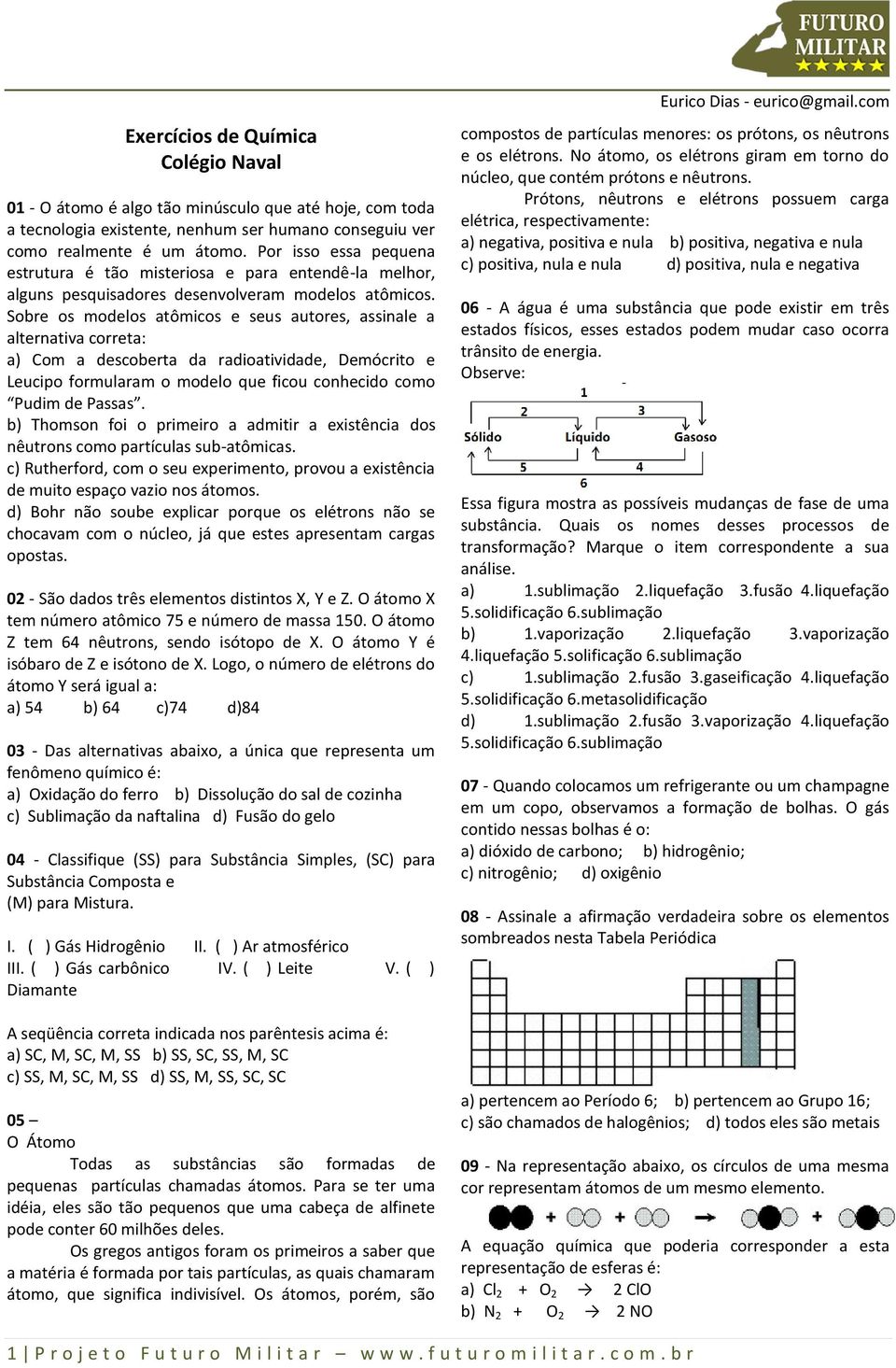 Sobre os modelos atômicos e seus autores, assinale a alternativa correta: a) Com a descoberta da radioatividade, Demócrito e Leucipo formularam o modelo que ficou conhecido como Pudim de Passas.