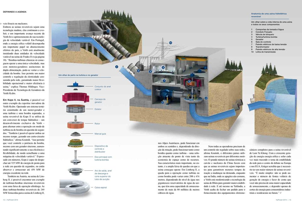 Em Portugal, onde a energia eólica volátil desempenha um importante papel no abastecimento elétrico do país, a Voith está atualmente instalando duas unidades de velocidade variável na usina de Frades