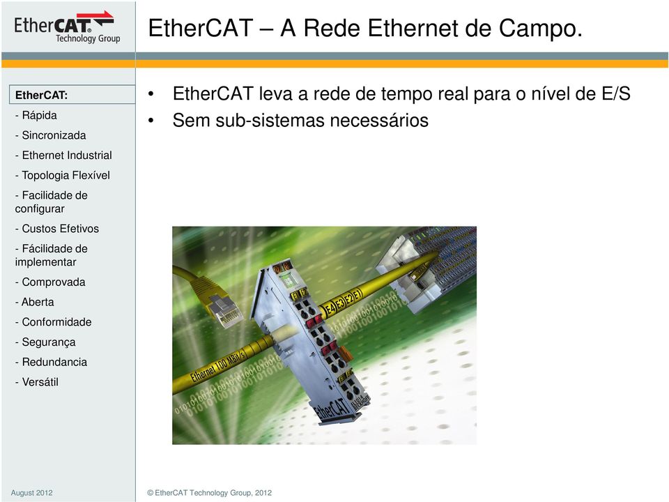 EtherCAT leva a rede de tempo