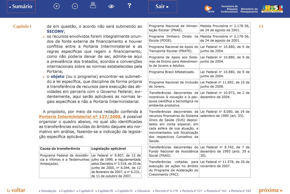 conflitos entre a Portaria Interministerial e as Programa Nacional de Apoio do Lei Federal n o 10.880, de 9 de regras específicas que regem o financiamento; Transporte Escolar (PNATE). junho de 2004.