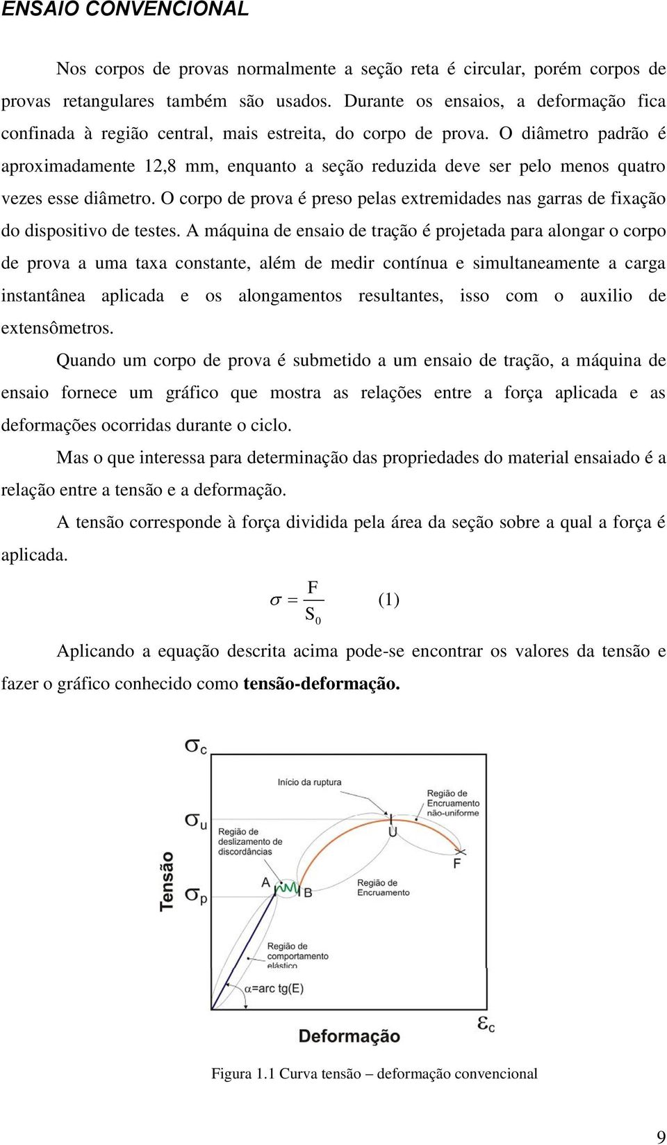 O diâmetro padrão é aproximadamente 12,8 mm, enquanto a seção reduzida deve ser pelo menos quatro vezes esse diâmetro.