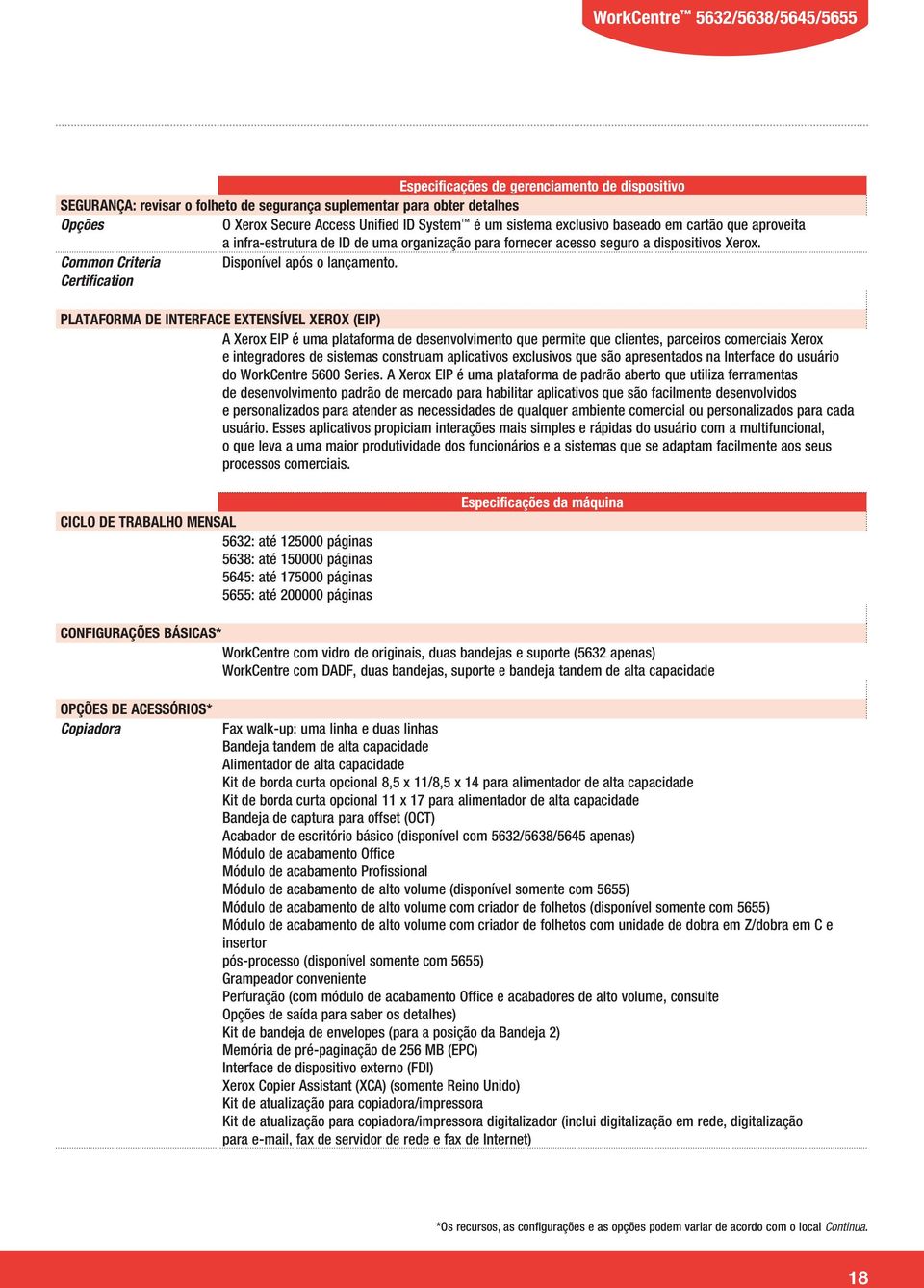 Certification PLATAFORMA DE INTERFACE EXTENSÍVEL XEROX (EIP) A Xerox EIP é uma plataforma de desenvolvimento que permite que clientes, parceiros comerciais Xerox e integradores de sistemas construam