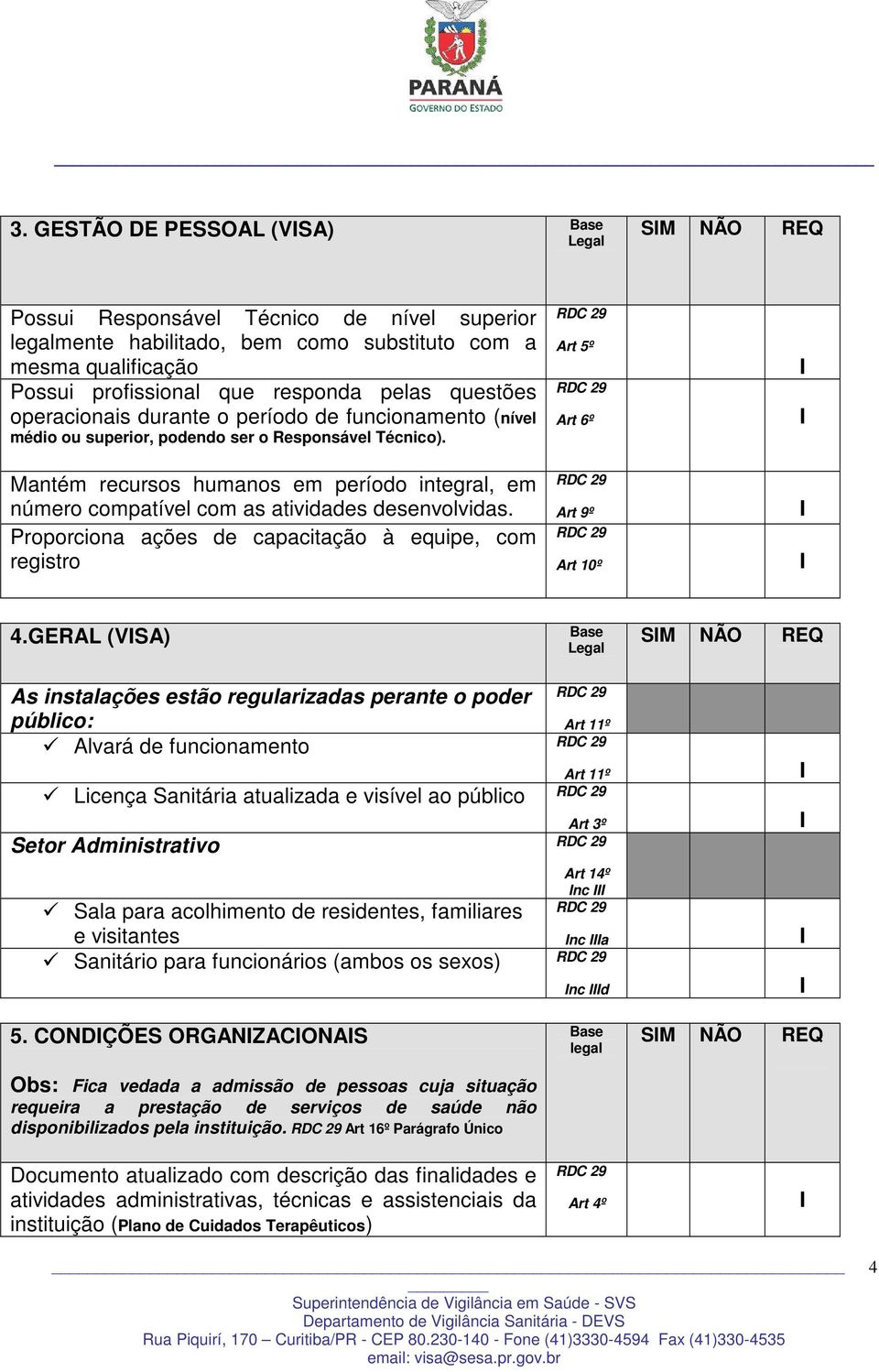 Mantém recursos humanos em período integral, em número compatível com as atividades desenvolvidas. Proporciona ações de capacitação à equipe, com registro Art 5º Art 6º Art 9º Art 10º 4.