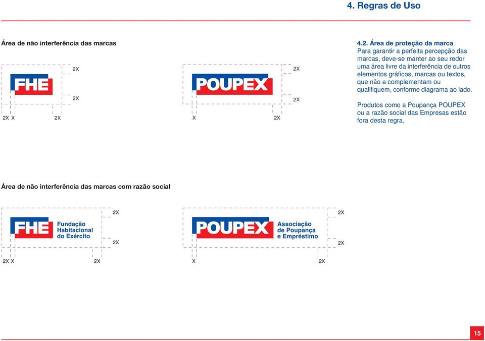 uma área livre da interferência de outros elementos gráficos, marcas ou textos, que não a complementam ou qualifiquem,