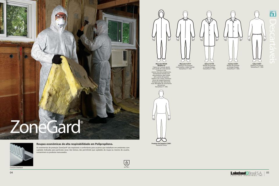 As vestimentas de proteção ZoneGard são respiráveis e confortáveis para usuários que trabalham em ambientes com sujidade.