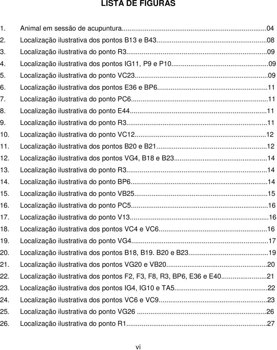 Localização ilustrativa do ponto E44...11 9. Localização ilustrativa do ponto R3...11 10. Localização ilustrativa do ponto VC12...12 11. Localização ilustrativa dos pontos B20 e B21...12 12.