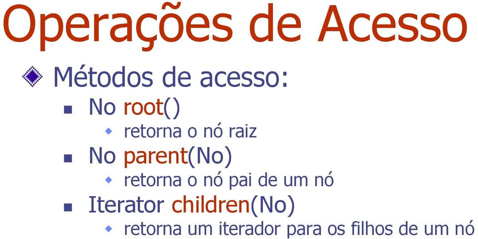 retorna o nó pai de um nó Iterator