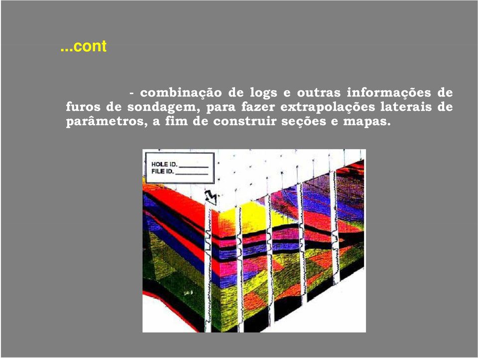 para fazer extrapolações laterais de