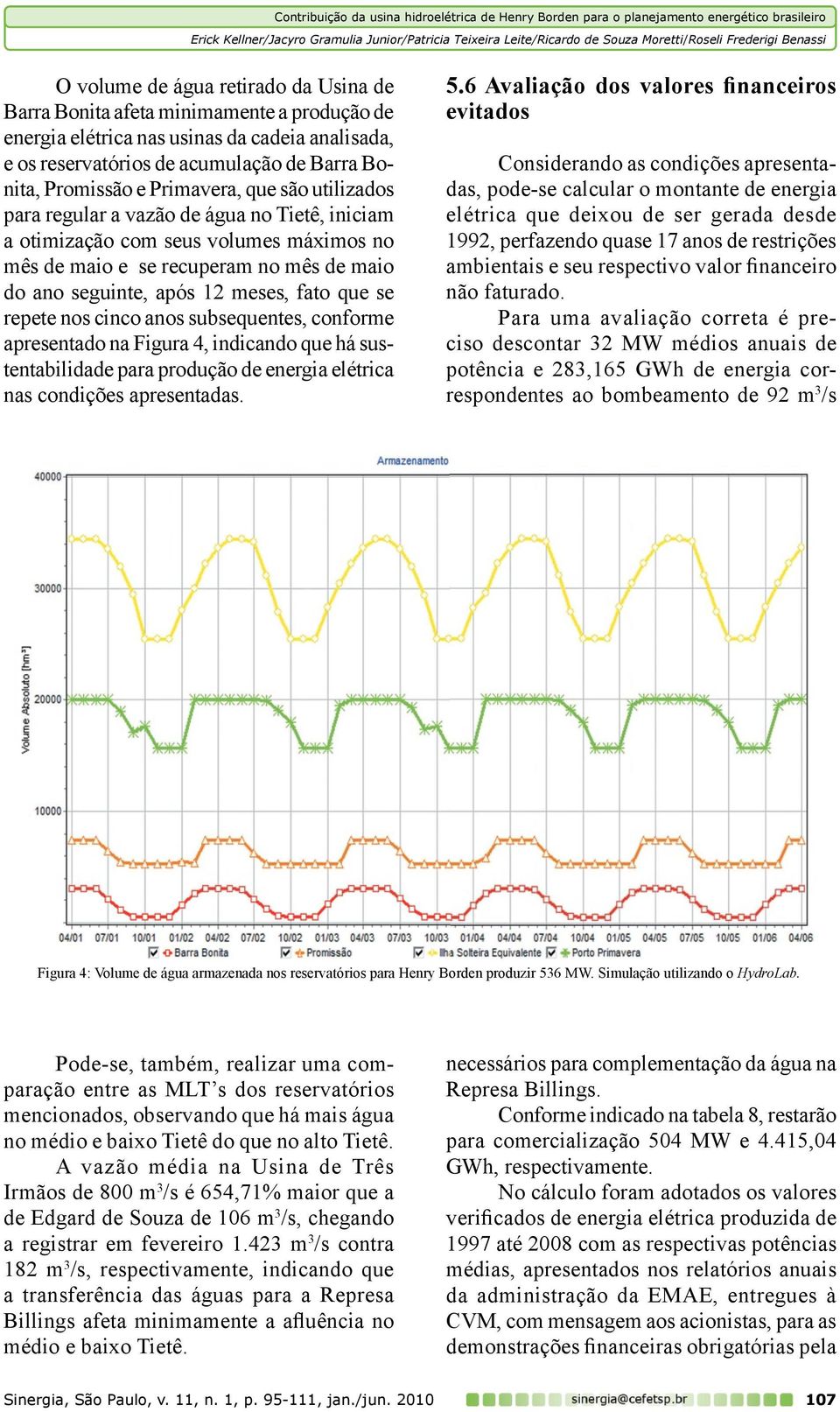 que se repete nos cinco anos subsequentes, conforme apresentado na Figura 4, indicando que há sustentabilidade para produção de energia elétrica nas condições apresentadas. 5.