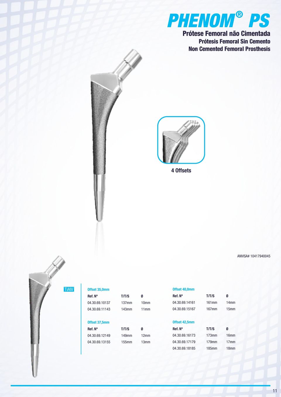 30.69.14161 161mm 14mm 04.30.69.15167 167mm 15mm Offset 37,5mm T/T/S Ø 04.30.69.12149 149mm 12mm 04.30.69.13155 155mm 13mm Offset 42,5mm T/T/S Ø 04.