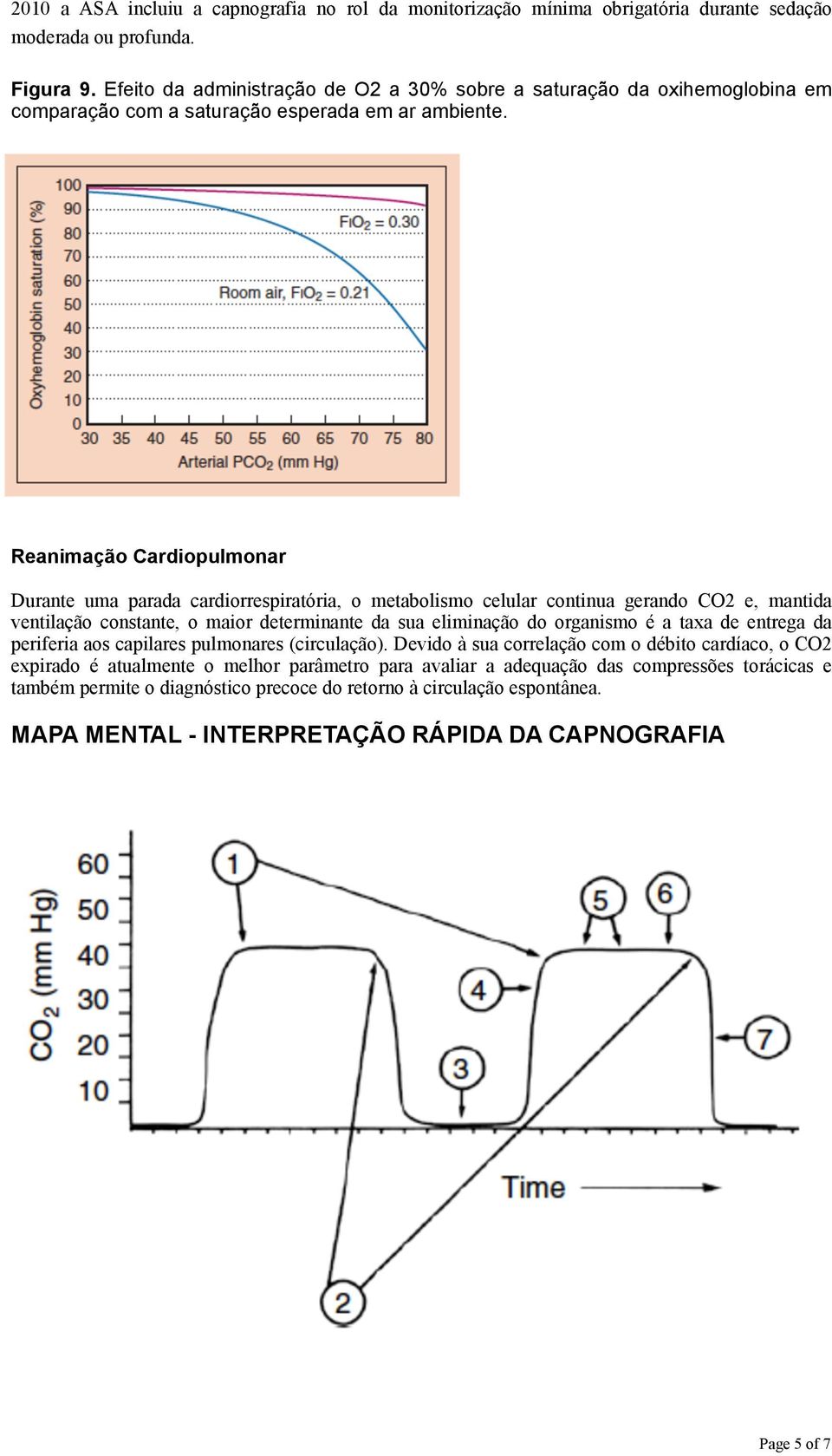 Reanimação Cardiopulmonar Durante uma parada cardiorrespiratória, o metabolismo celular continua gerando CO2 e, mantida ventilação constante, o maior determinante da sua eliminação do organismo é a