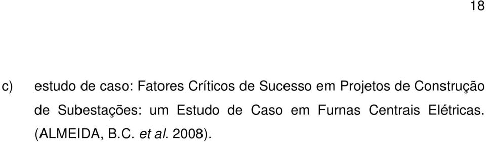 Subestações: um Estudo de Caso em Furnas